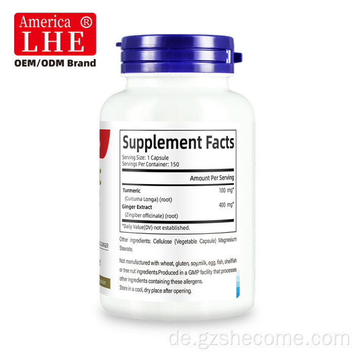 Shecome Kurkuma-Curcumin-Kapseln Ingwer-Immununterstützung